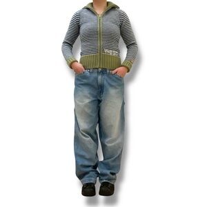 Vintage Old Navy Light Wash Utility Straight Leg High Rise Carpenter Jeans 32